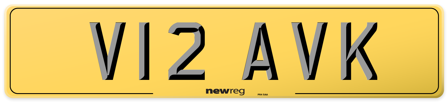 V12 AVK Rear Number Plate