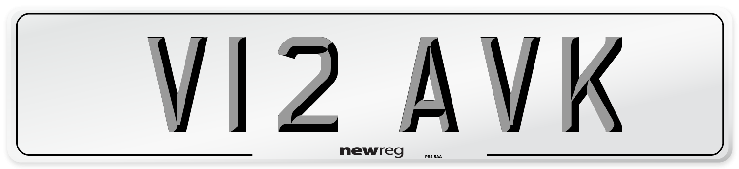 V12 AVK Front Number Plate