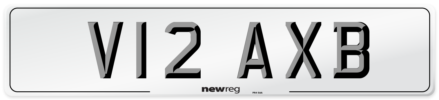 V12 AXB Front Number Plate