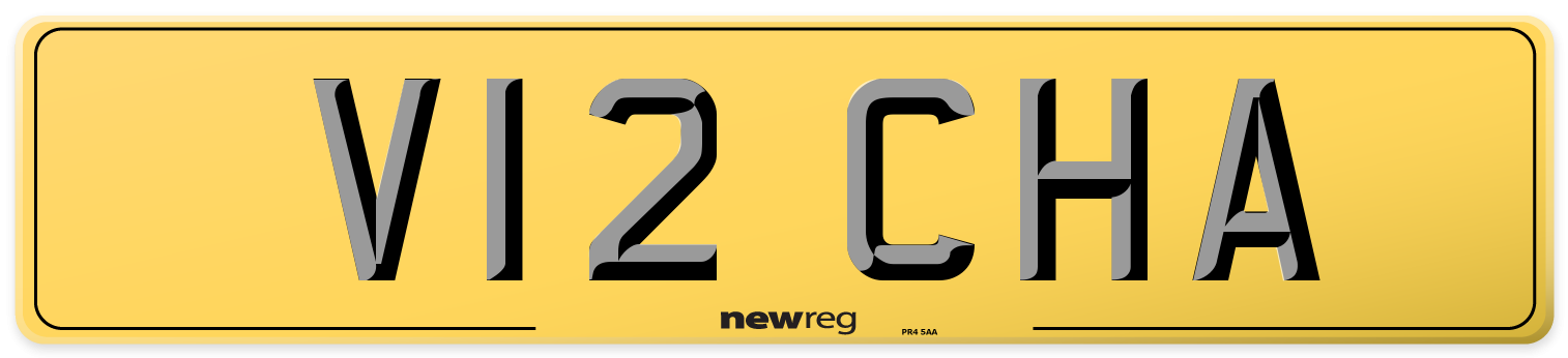 V12 CHA Rear Number Plate