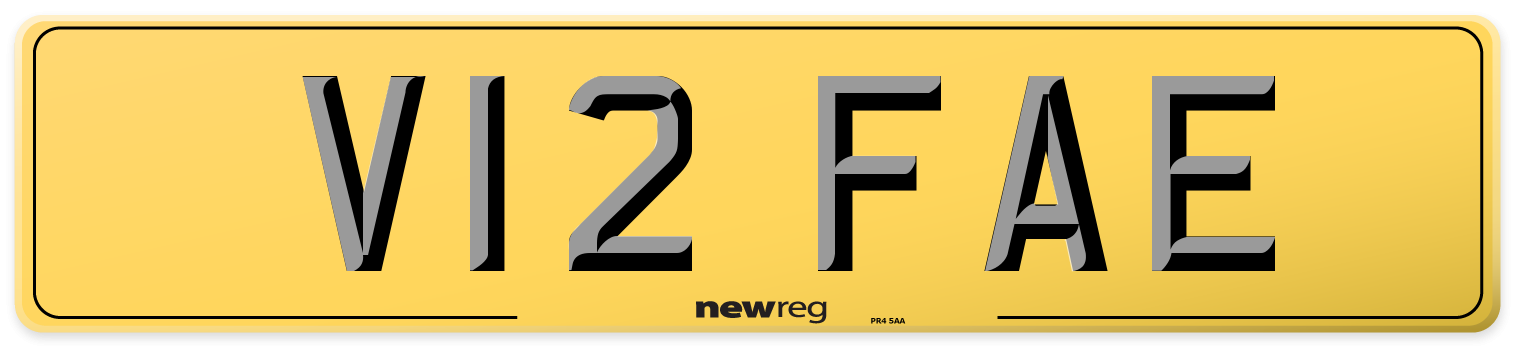 V12 FAE Rear Number Plate