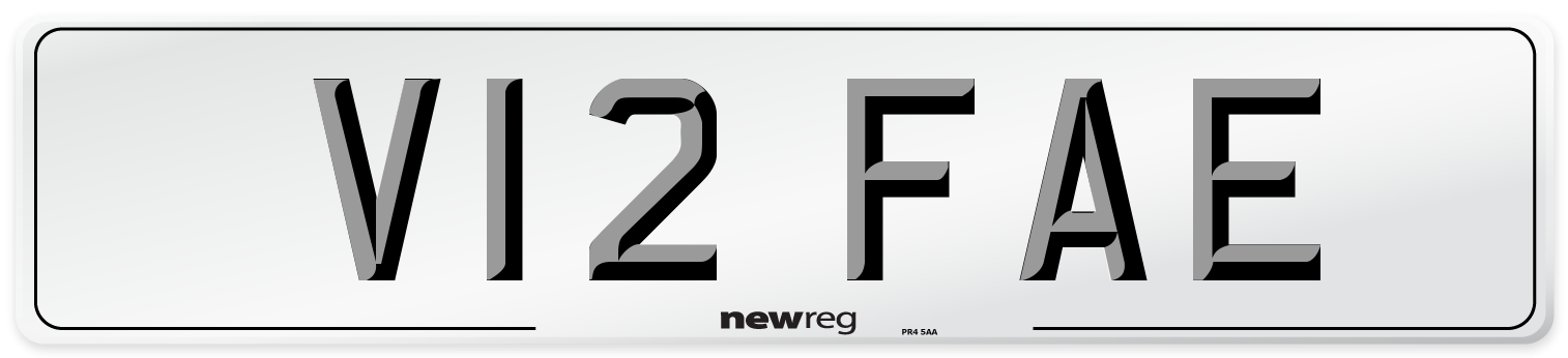 V12 FAE Front Number Plate