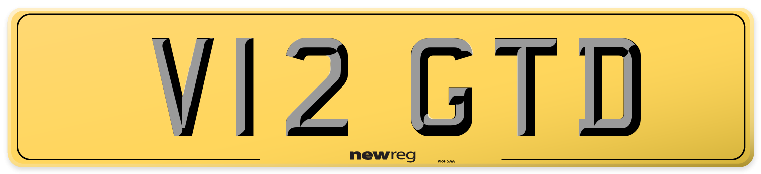 V12 GTD Rear Number Plate