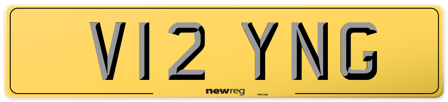 V12 YNG Rear Number Plate