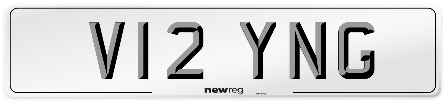 V12 YNG Front Number Plate