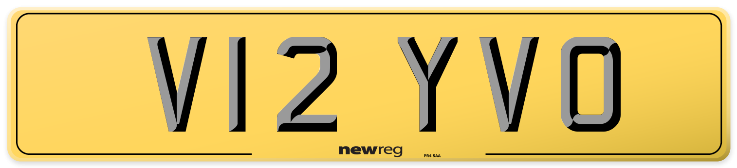 V12 YVO Rear Number Plate