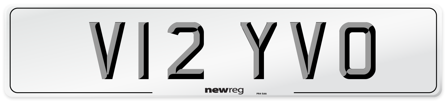 V12 YVO Front Number Plate