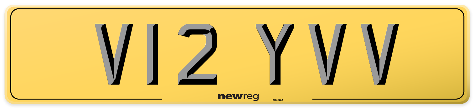 V12 YVV Rear Number Plate