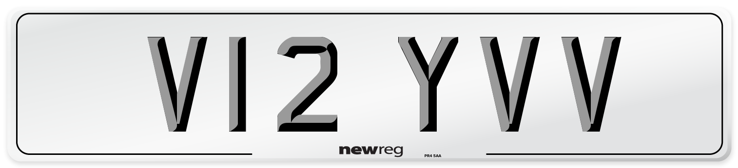 V12 YVV Front Number Plate