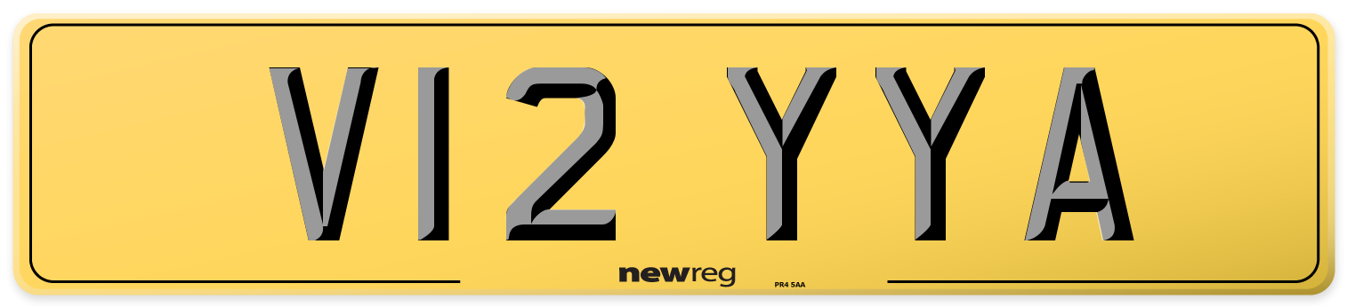 V12 YYA Rear Number Plate