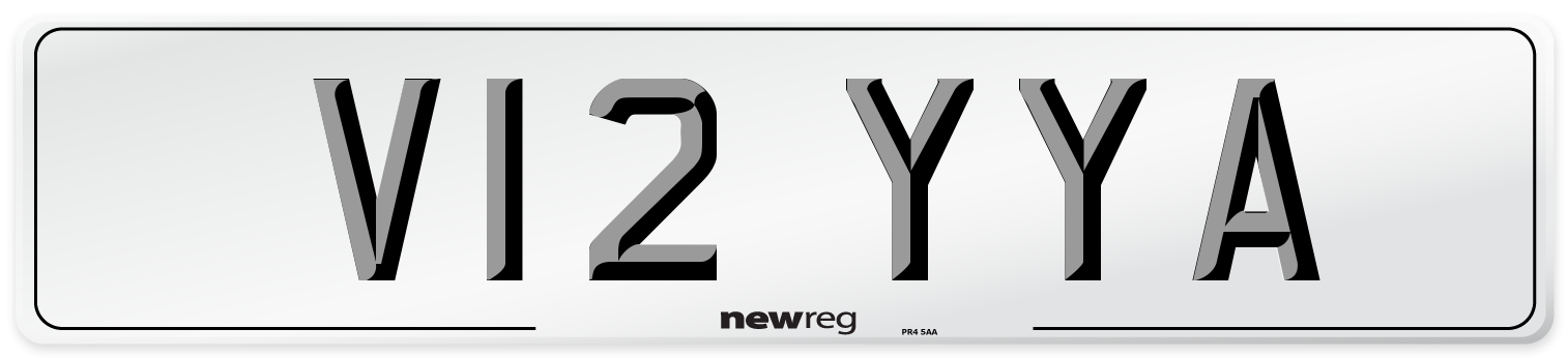 V12 YYA Front Number Plate