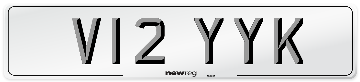 V12 YYK Front Number Plate