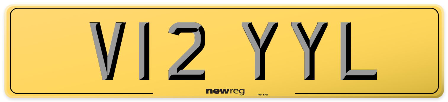 V12 YYL Rear Number Plate