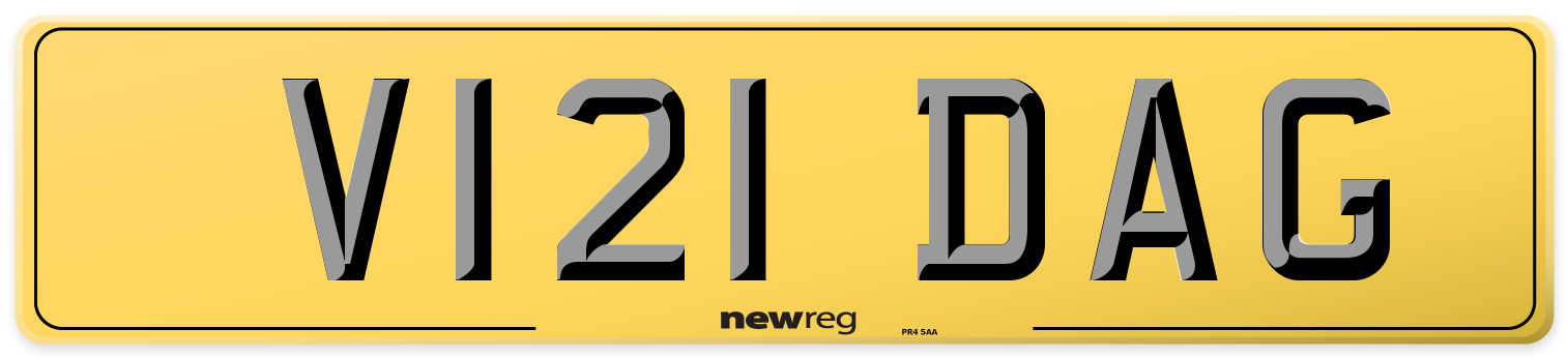 V121 DAG Rear Number Plate