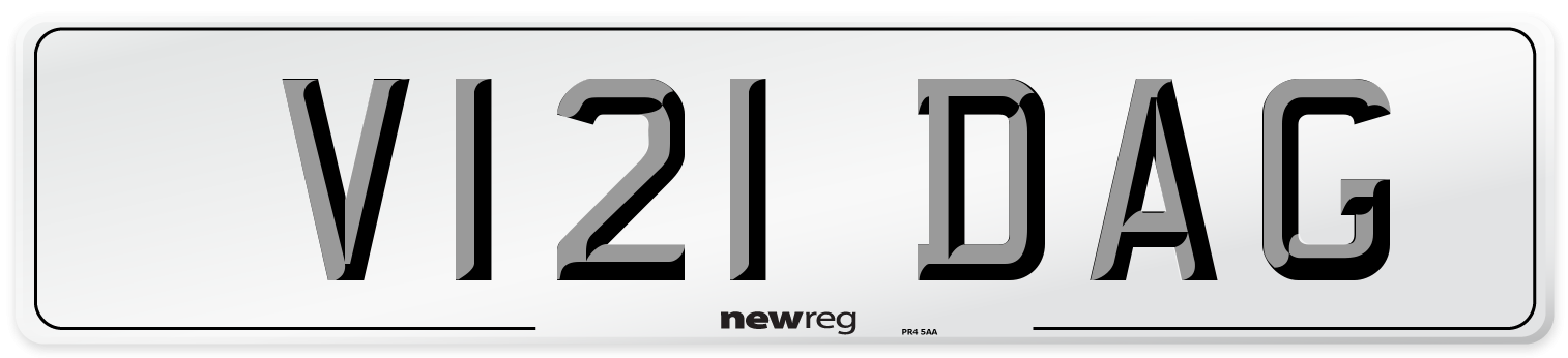 V121 DAG Front Number Plate