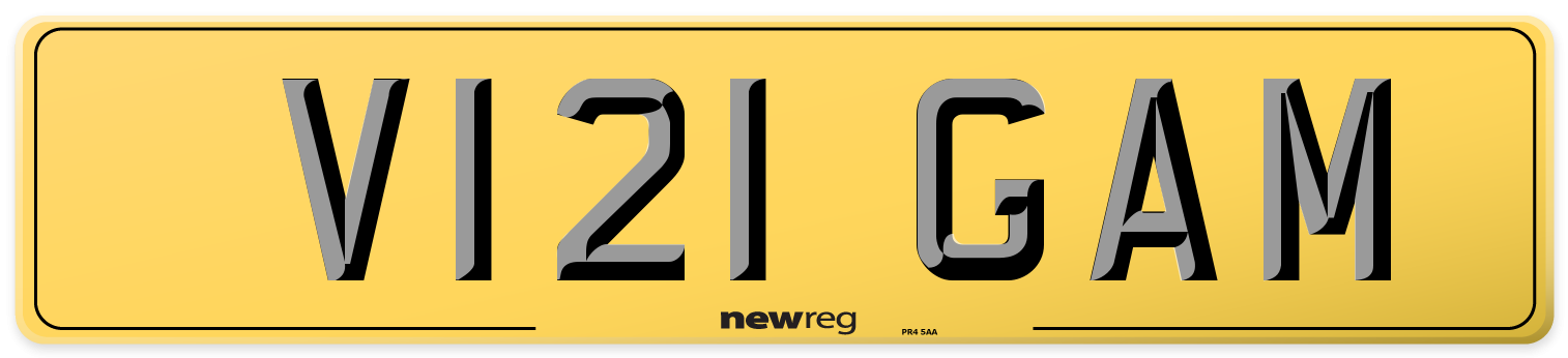 V121 GAM Rear Number Plate