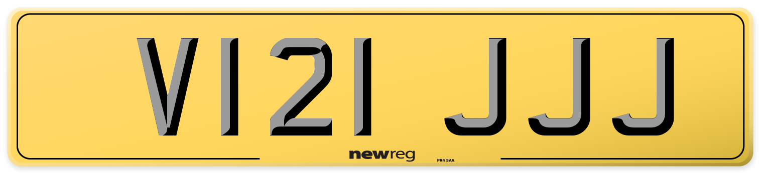 V121 JJJ Rear Number Plate