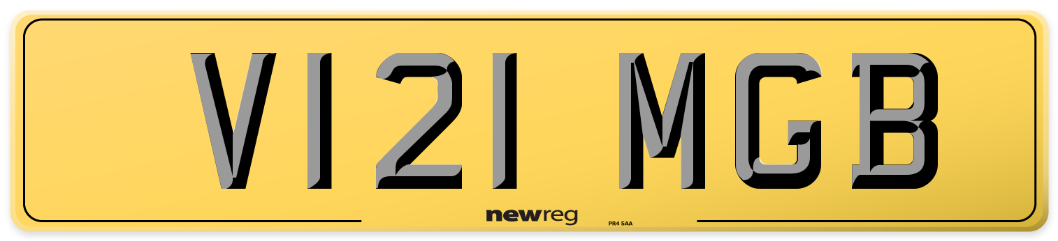 V121 MGB Rear Number Plate