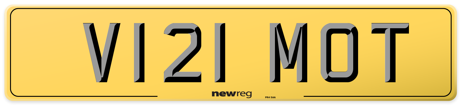 V121 MOT Rear Number Plate