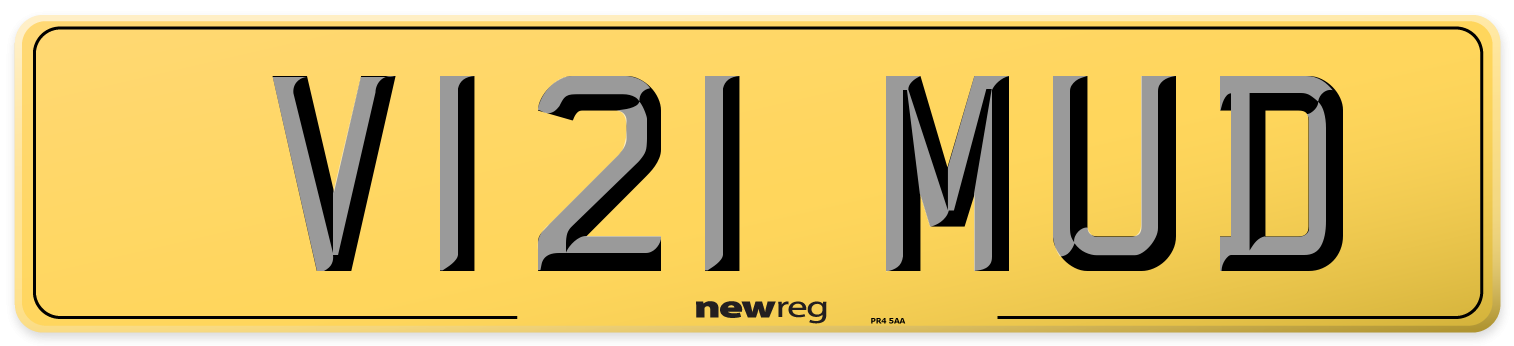 V121 MUD Rear Number Plate