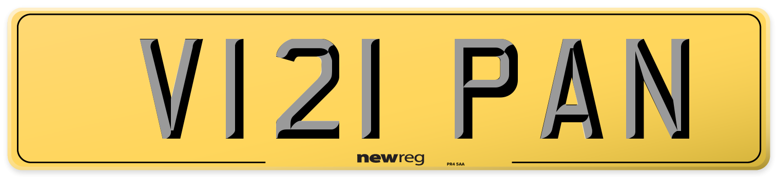 V121 PAN Rear Number Plate