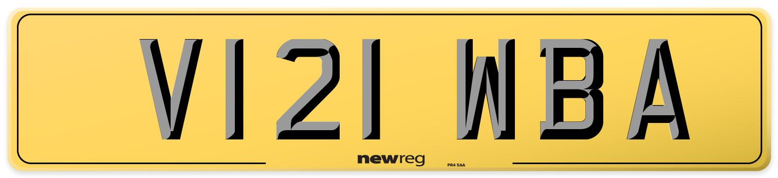 V121 WBA Rear Number Plate