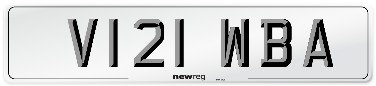 V121 WBA Front Number Plate