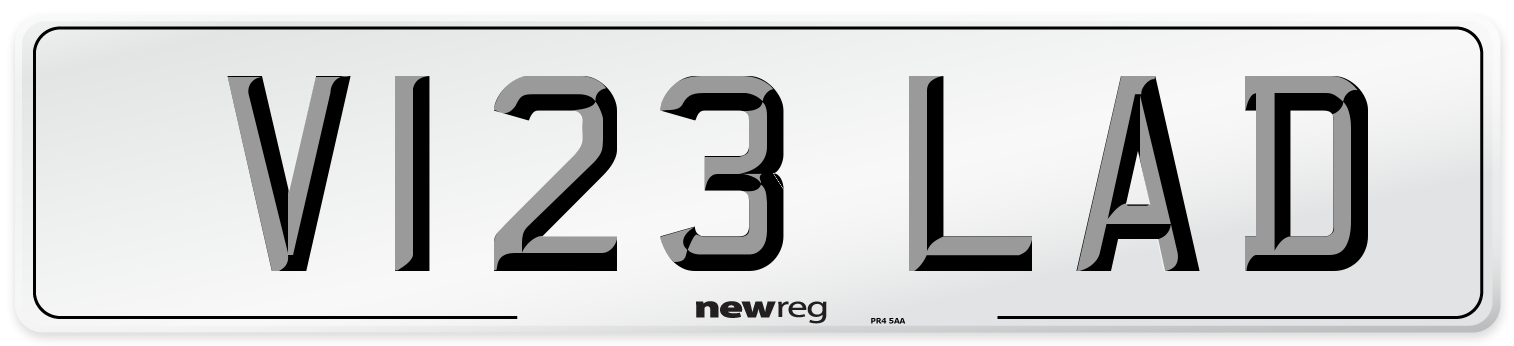 V123 LAD Front Number Plate