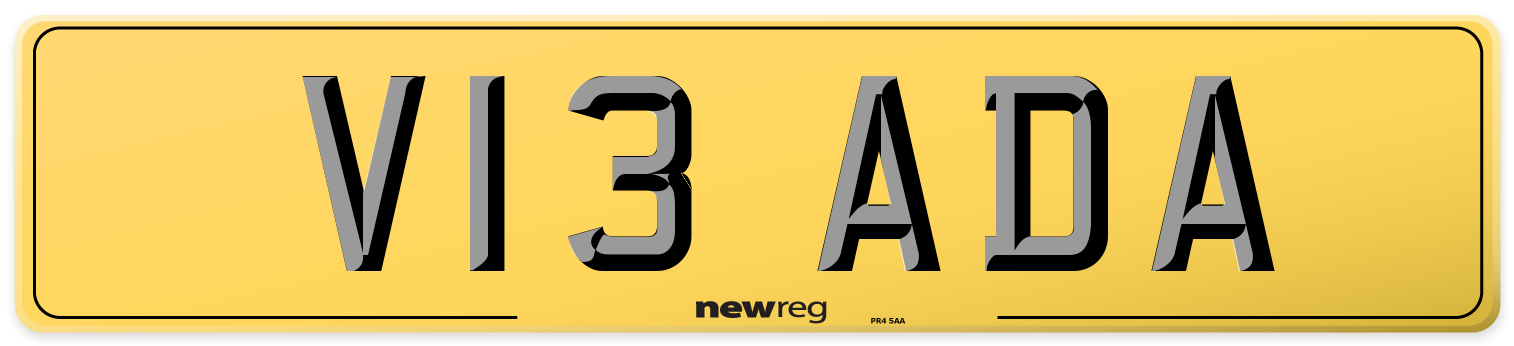 V13 ADA Rear Number Plate