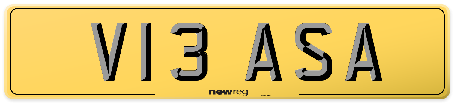 V13 ASA Rear Number Plate