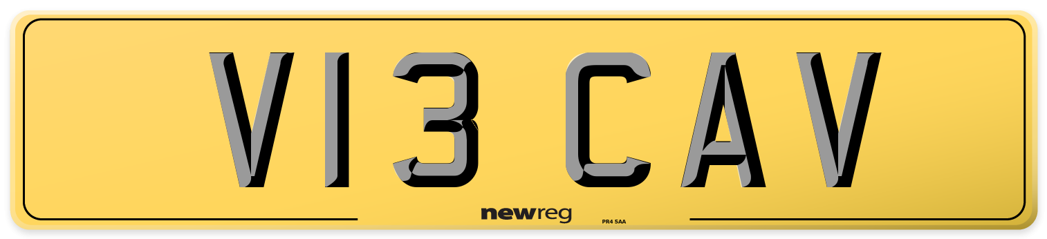 V13 CAV Rear Number Plate