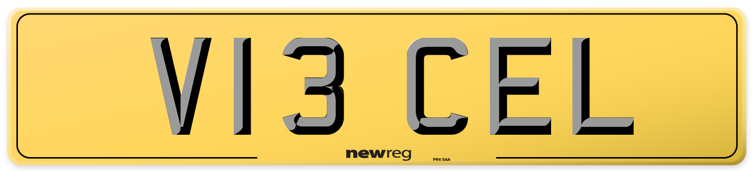 V13 CEL Rear Number Plate