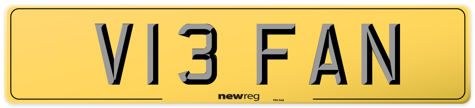 V13 FAN Rear Number Plate