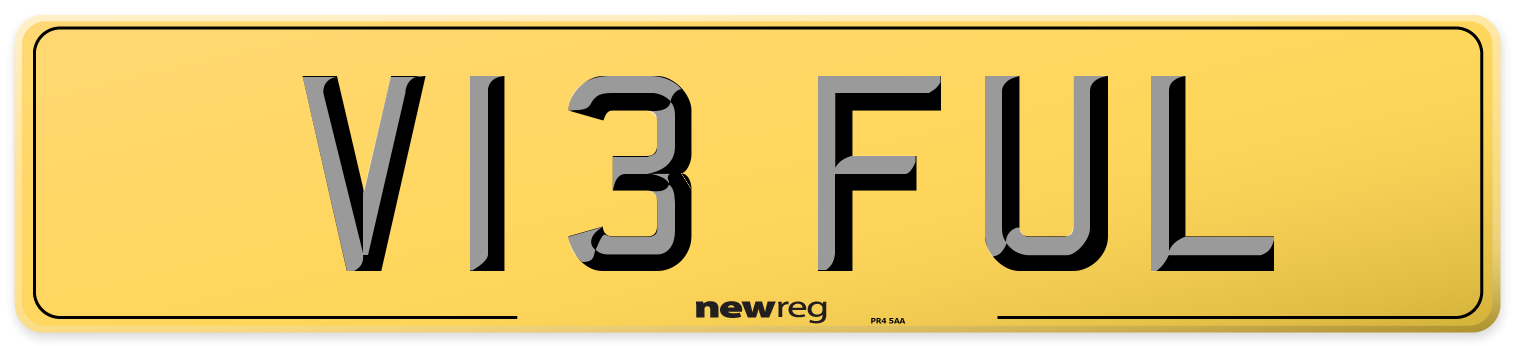 V13 FUL Rear Number Plate