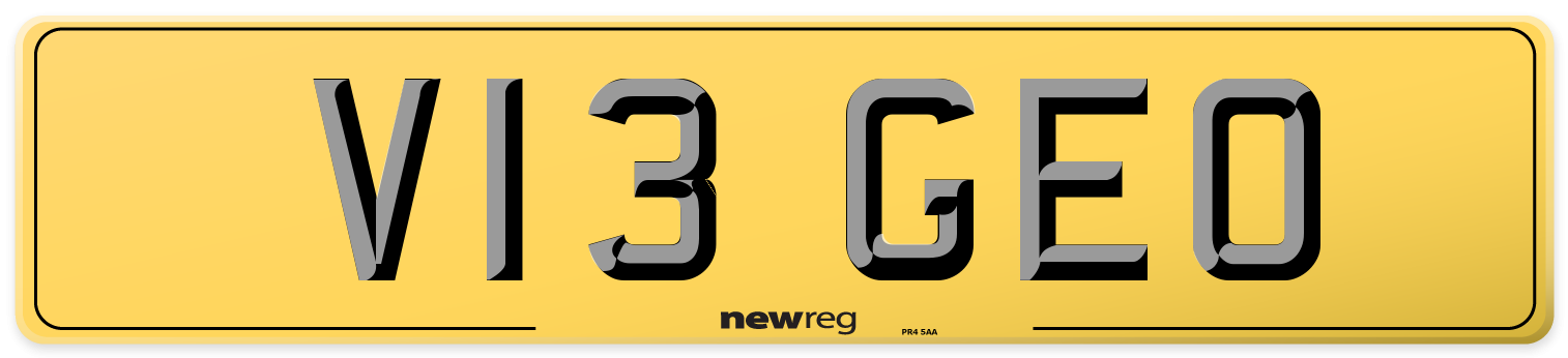 V13 GEO Rear Number Plate