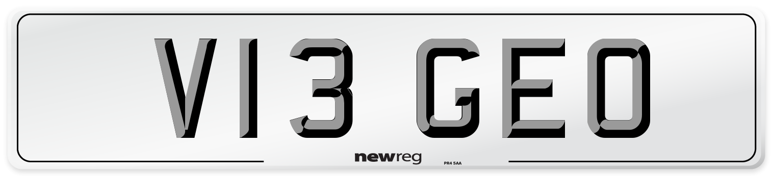 V13 GEO Front Number Plate