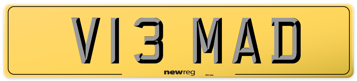 V13 MAD Rear Number Plate