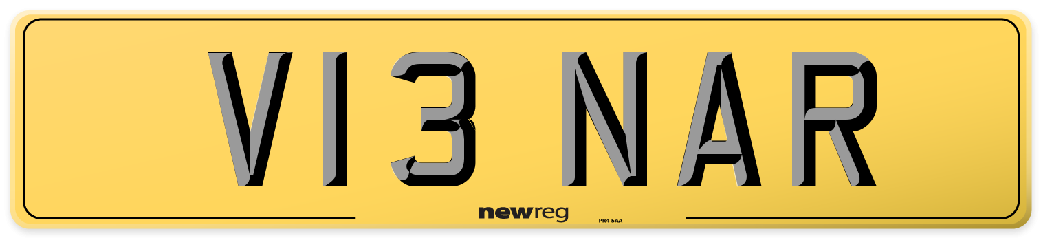 V13 NAR Rear Number Plate