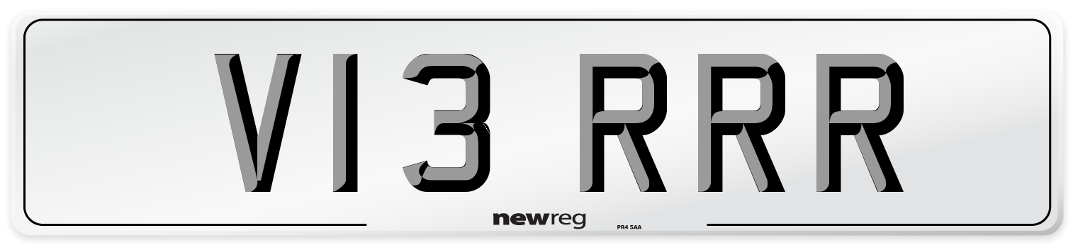 V13 RRR Front Number Plate