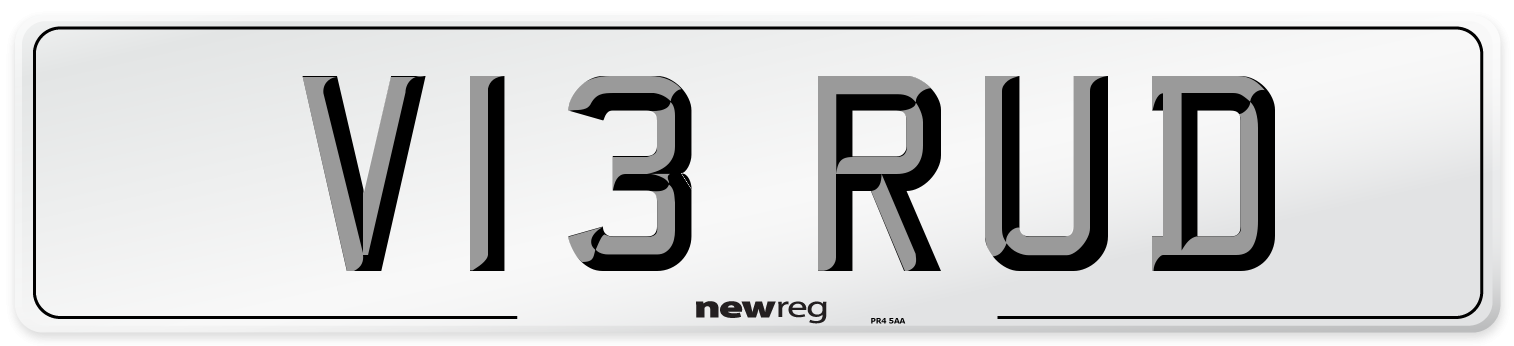 V13 RUD Front Number Plate