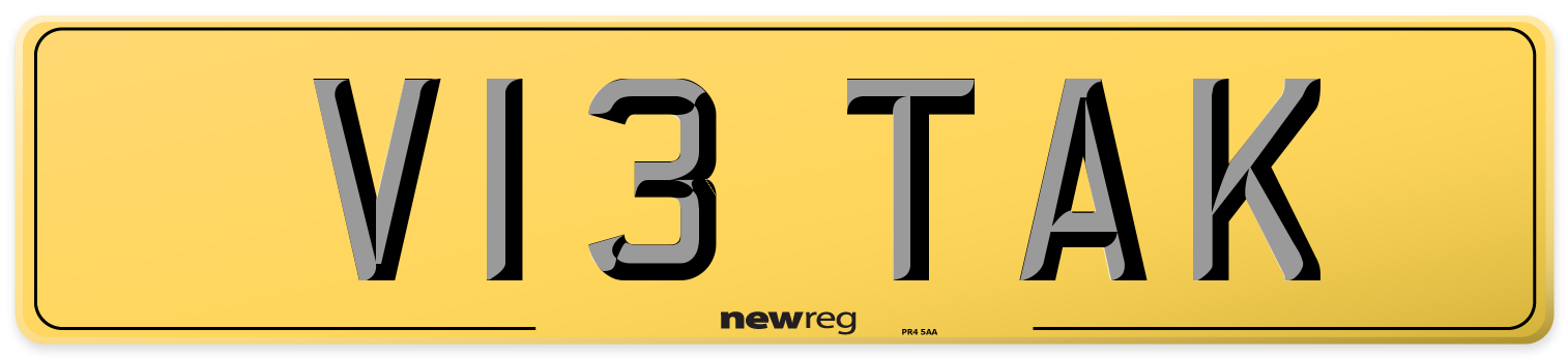 V13 TAK Rear Number Plate