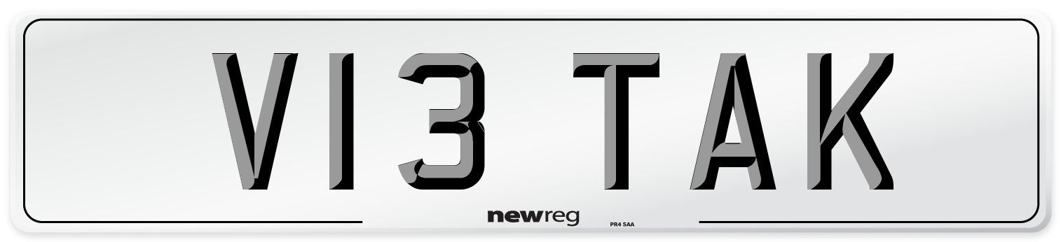 V13 TAK Front Number Plate