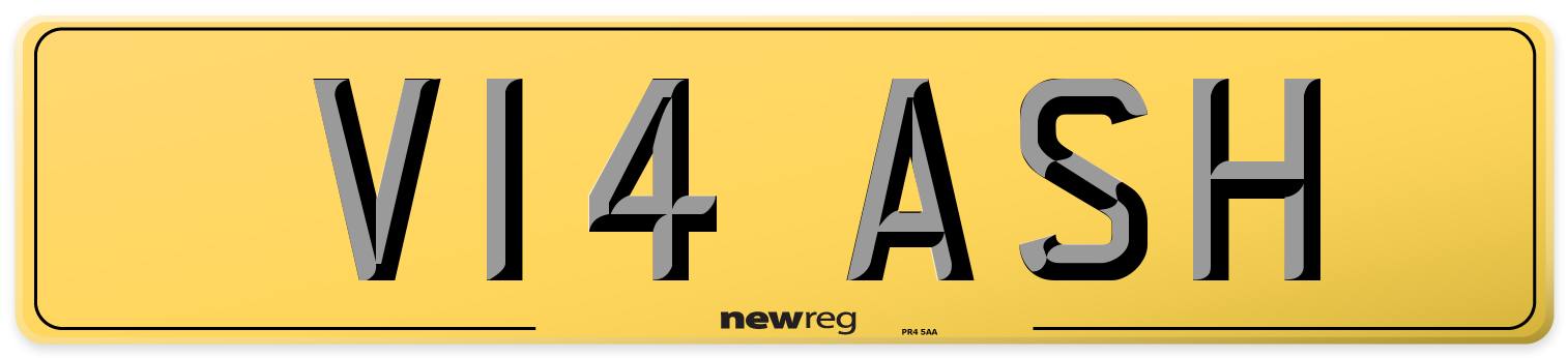V14 ASH Rear Number Plate