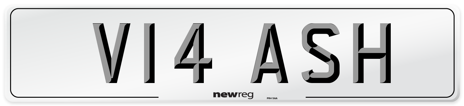 V14 ASH Front Number Plate