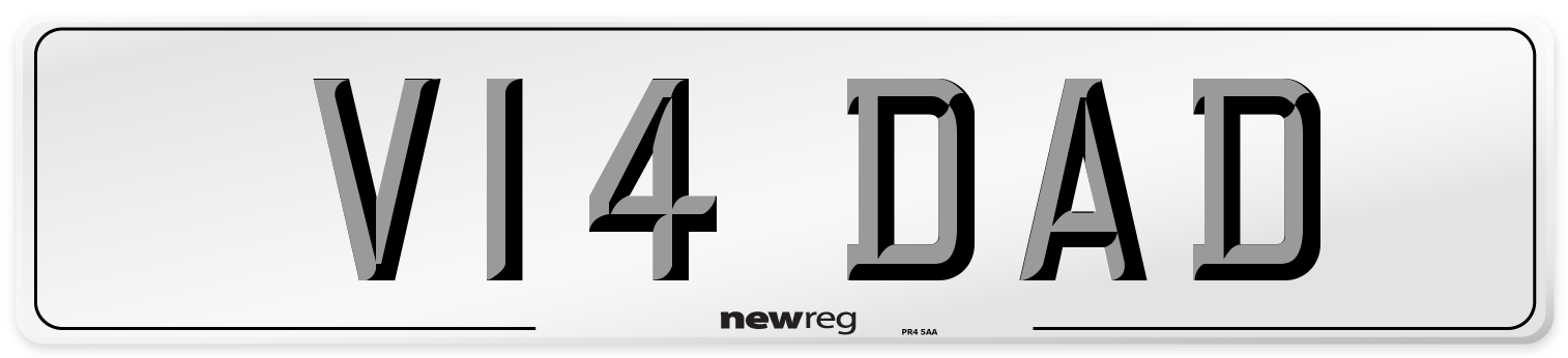 V14 DAD Front Number Plate