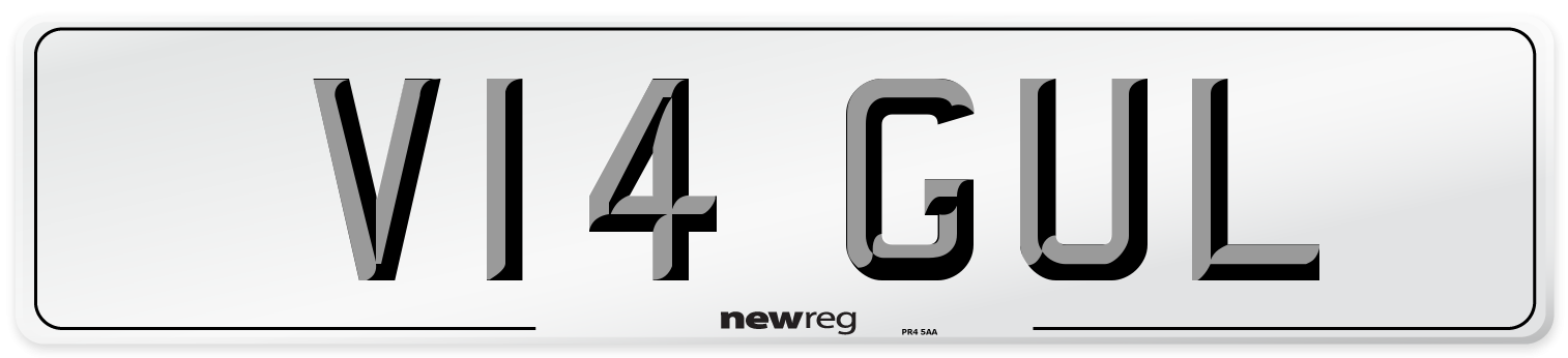 V14 GUL Front Number Plate