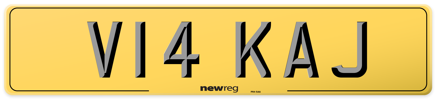 V14 KAJ Rear Number Plate