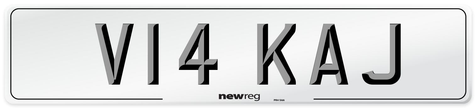 V14 KAJ Front Number Plate