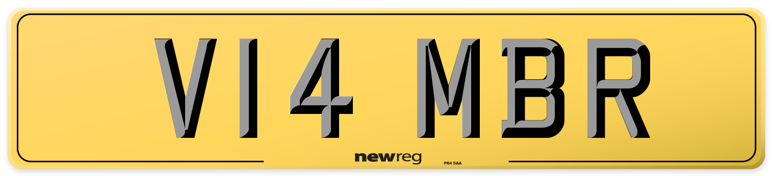 V14 MBR Rear Number Plate
