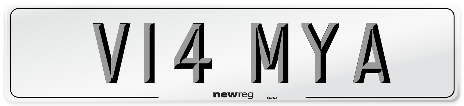 V14 MYA Front Number Plate